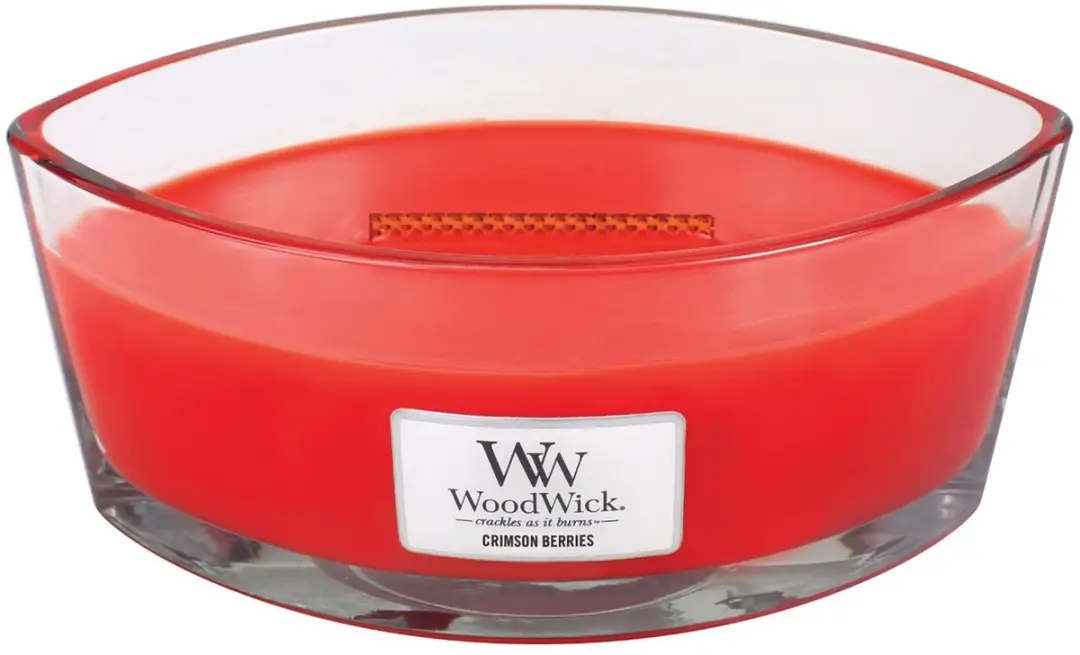 Woodwick Heartwick Flame Ellipse Geurkaars - Crimson Berries 50 uur