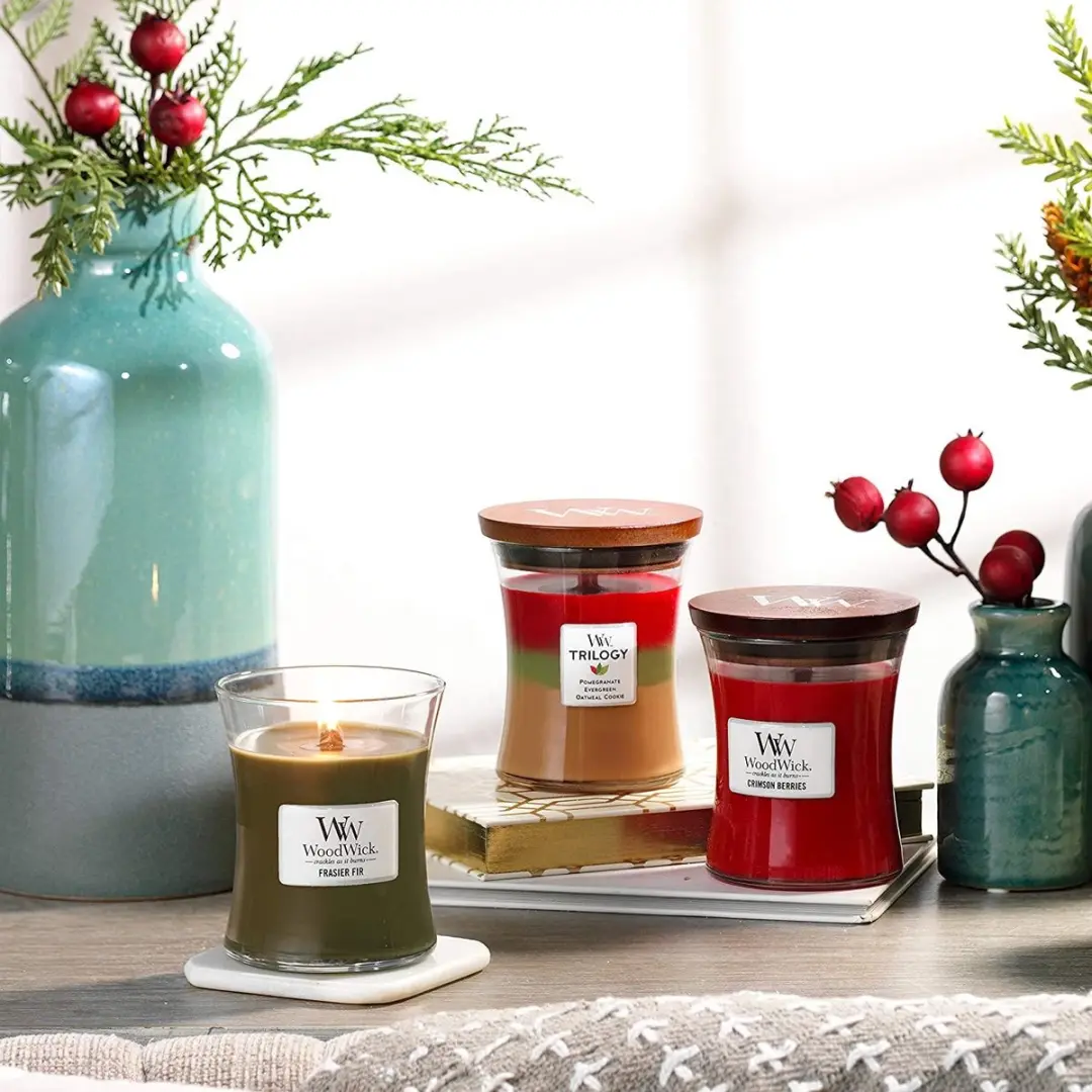 Woodwick Hourglass Geurkaars - Crimson Berries 60 uur
