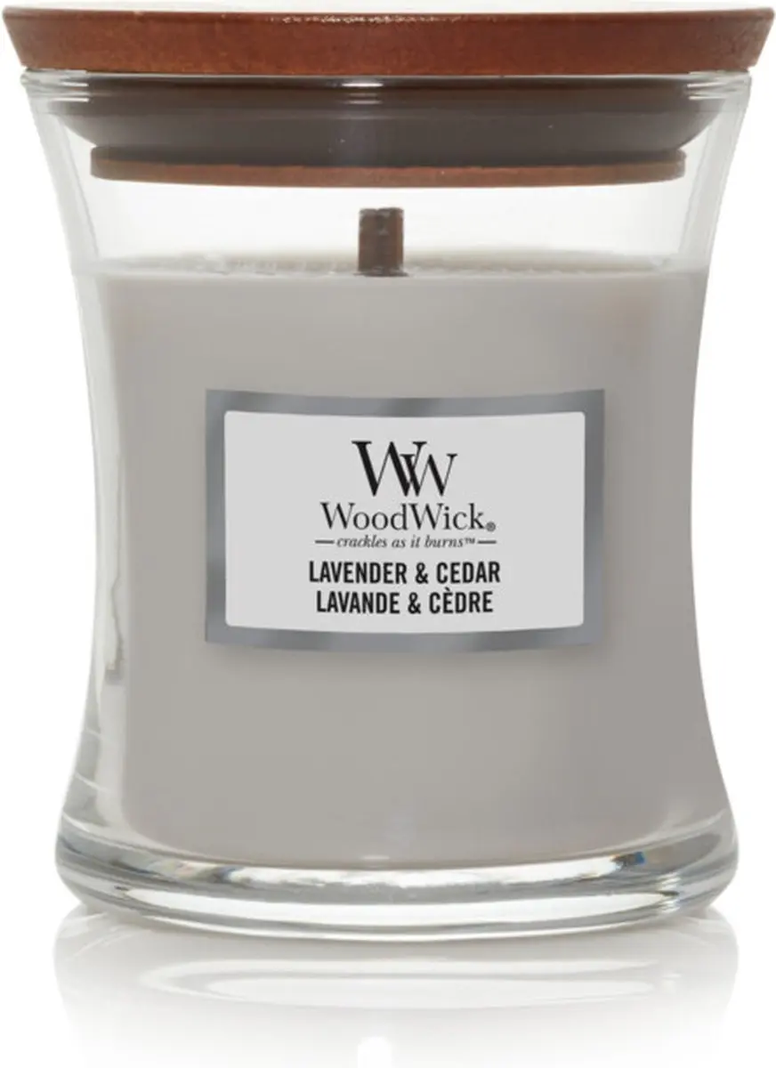 WoodWick Hourglass Geurkaars Mini - Lavendel & Ceder 20 uur