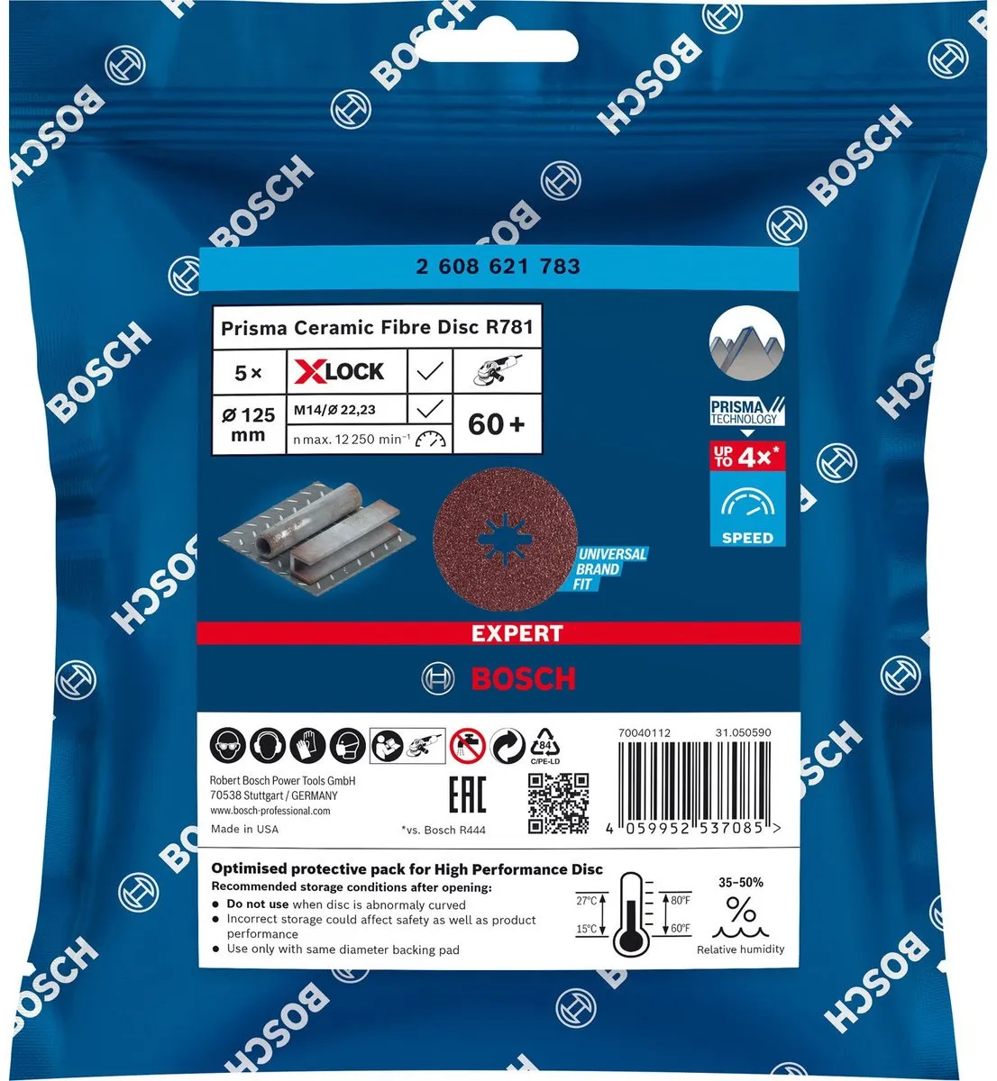 Bosch Professional Expert R781 Prisma X-LOCK Vezelschijven 125mm - 5 Stuks - afbeelding 6 van 6
