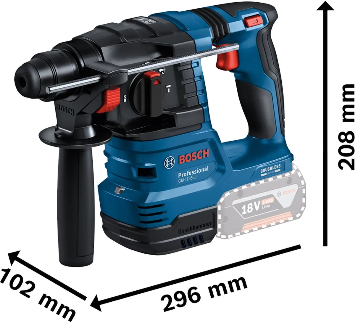 Bosch Professional GBH 18V-22 Solo Boorhamer SDS-plus - 22mm Beton