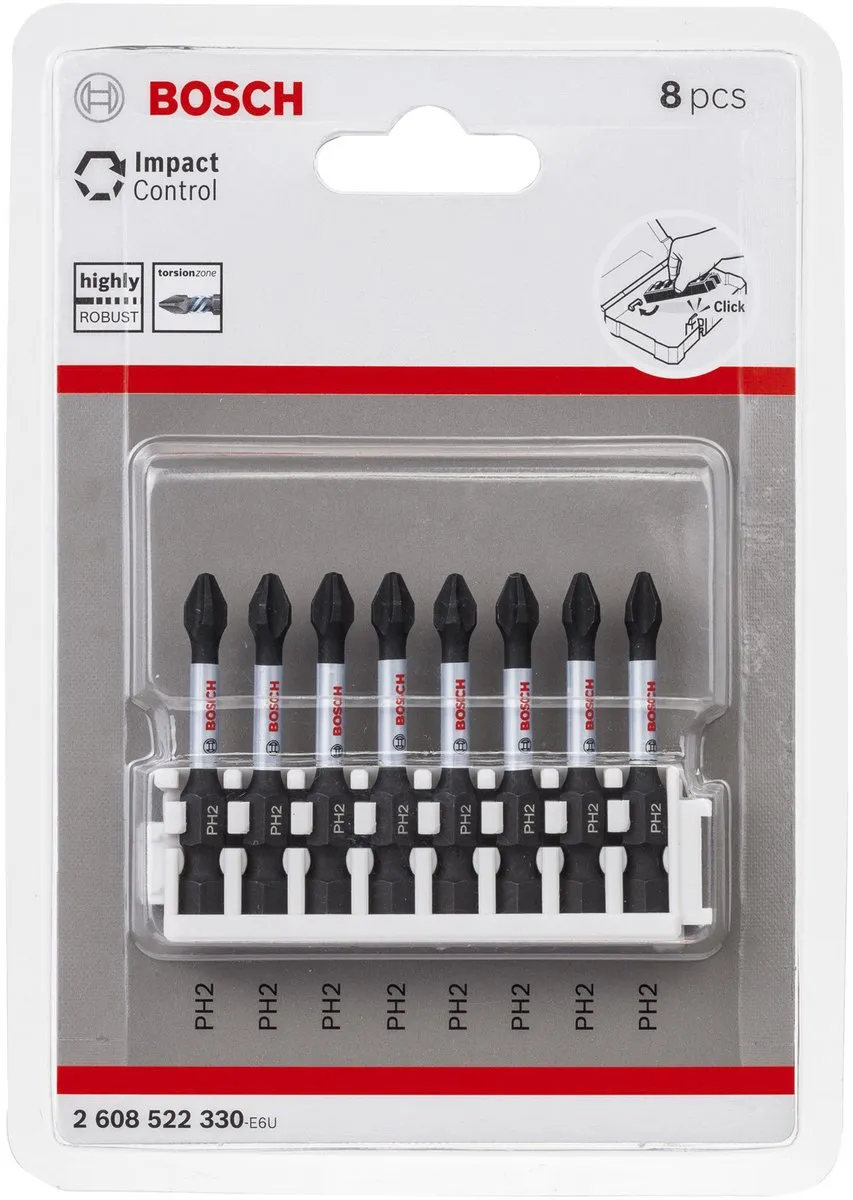 Bosch Professional Impact Power Bit 50mm PH2 - 8 Stuks