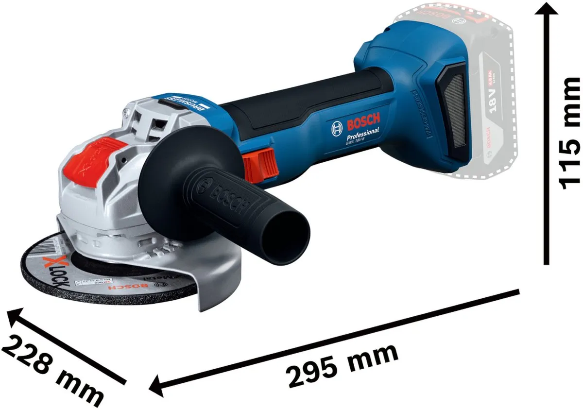 Bosch Professional GWX 18V-8 Accu Haakse Slijper 125mm X-Lock