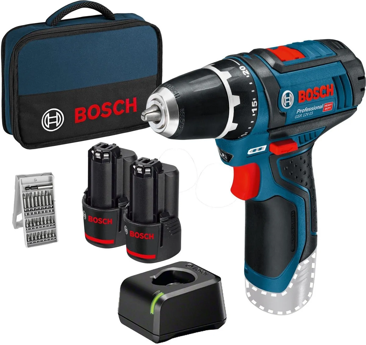 Bosch Professional GSR 12V-15 Accuboormachine Set
