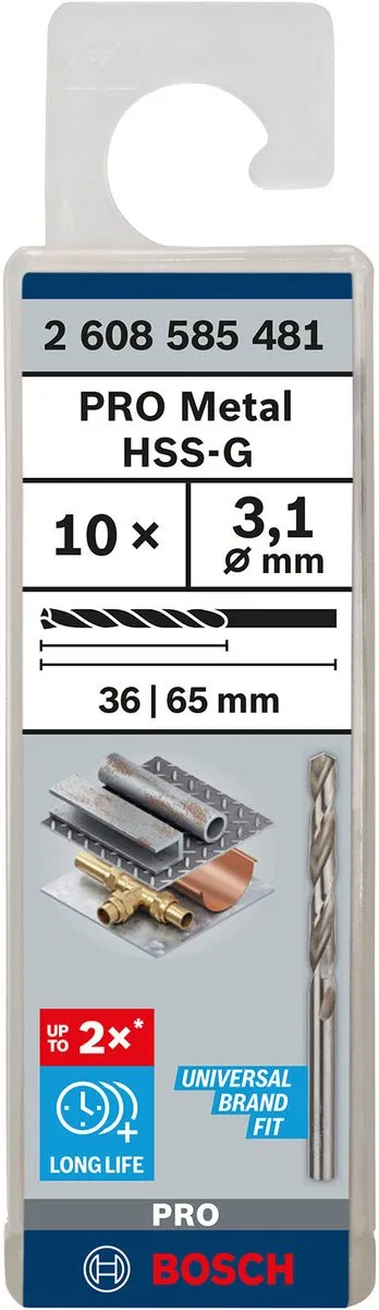 Bosch Professional ST. LINE 3.1mm HSS-G Boor - 10 Stuks