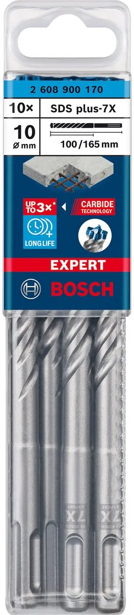 Bosch Professional EXPERT SDS plus-7X Hamerboor 10mm - 10 Stuks