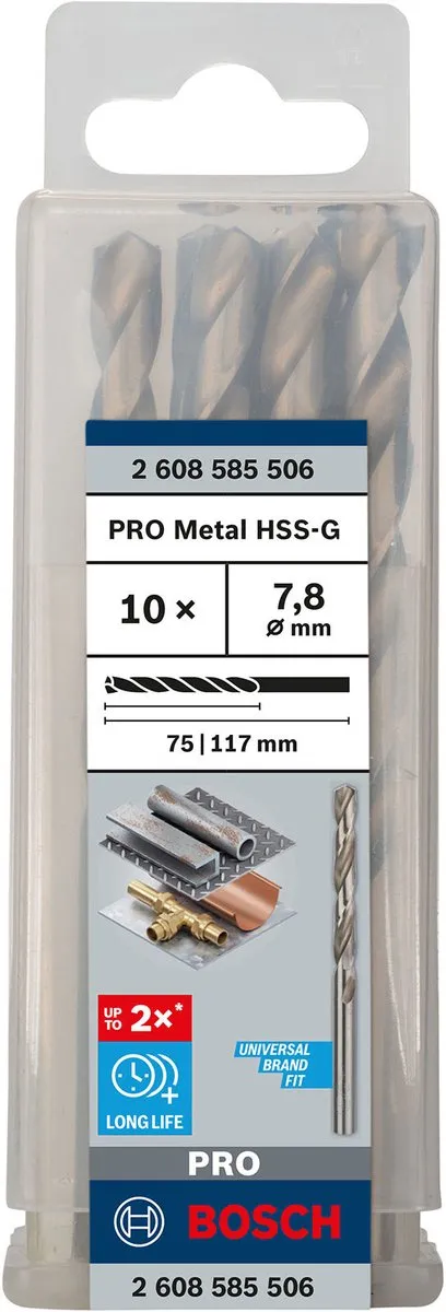 Bosch Professional ST. LINE 7.8mm HSS-G Boor - 10 Stuks