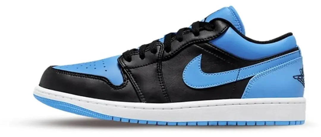 Air Jordan 1 Low 'Black University Blue' maat 41.