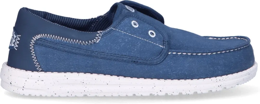 HEYDUDE Wally Cru Stretch Canvas Loafers Ensign Blue