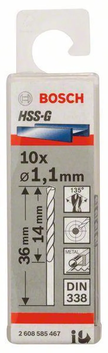 Bosch Professional ST. LINE 1.1mm HSS-G Boor - 10 Stuks
