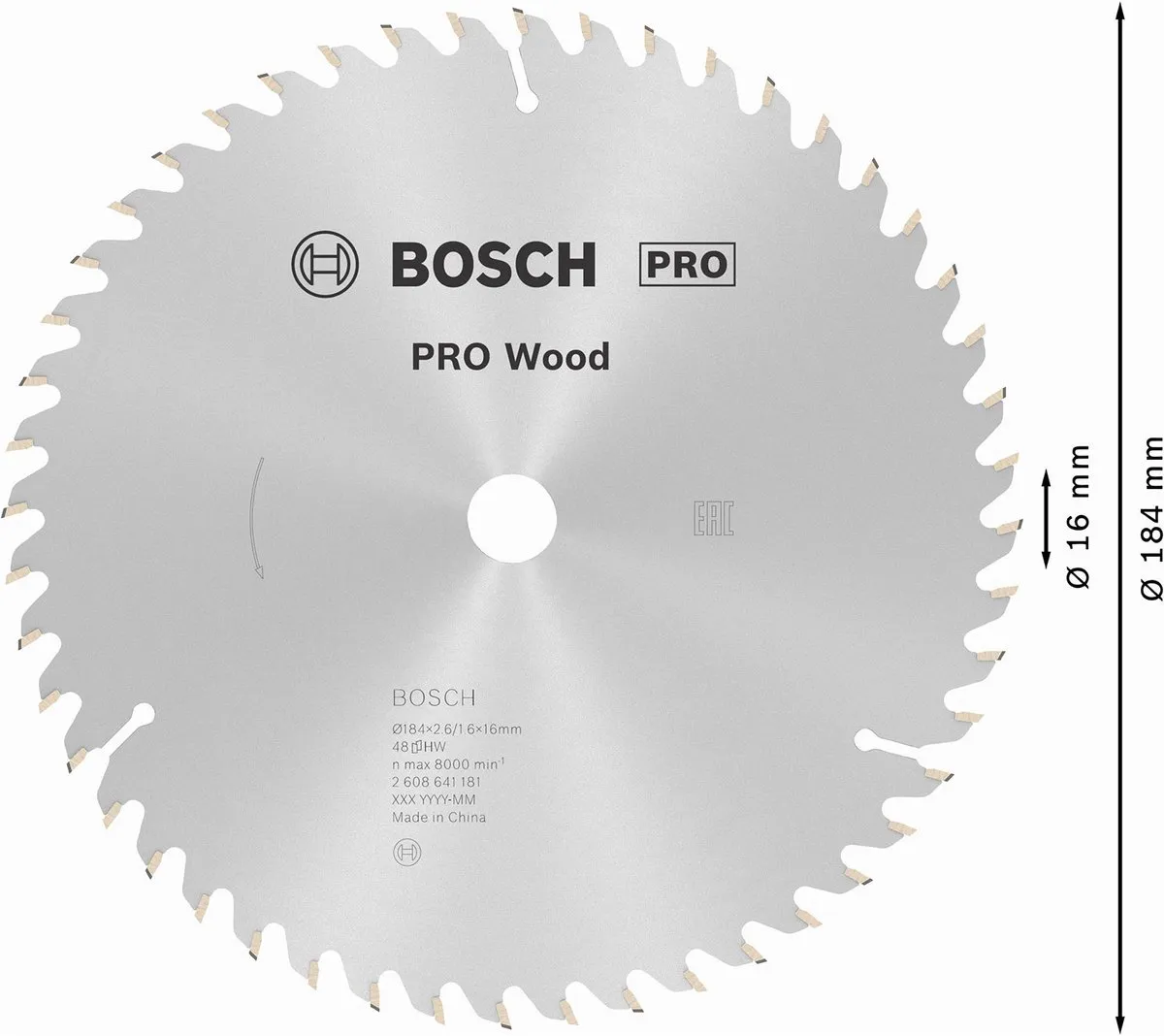 Bosch Professional Cirkelzaagblad Optiline 184mm Hout - 48T