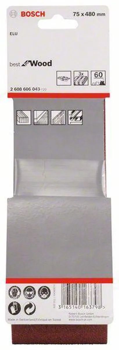 Bosch Professional 3 Banden 75x480 Best Wood+Paint - 3 Stuks