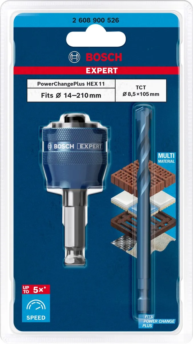 Bosch Professional EXPERT Power Change Plus Adapter 11mm TCT-boor 8,5x105mm - 2-delig - afbeelding 6 van 6