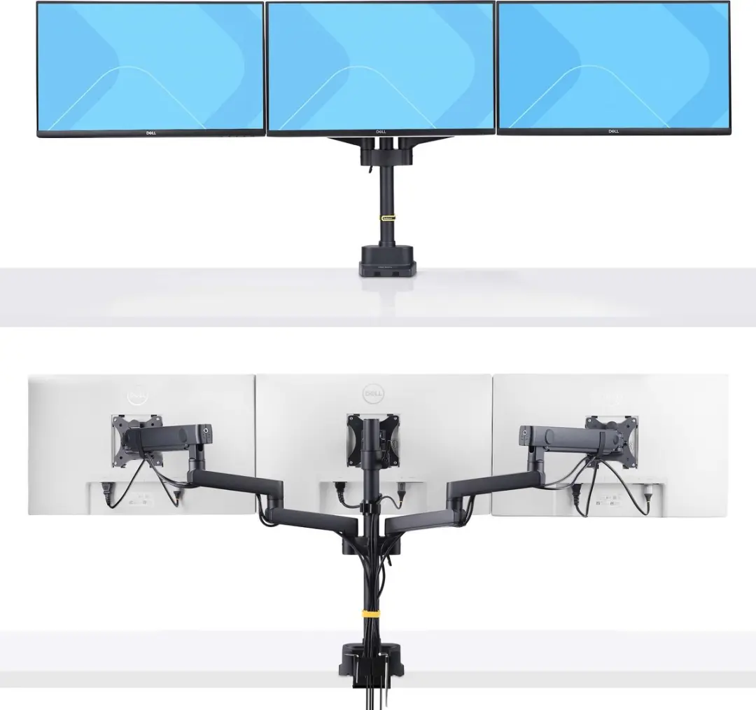 Startech 3MP2AG-MONITOR-ARM Triple Monitorarm - 3x 27" - Zwart - afbeelding 4 van 6