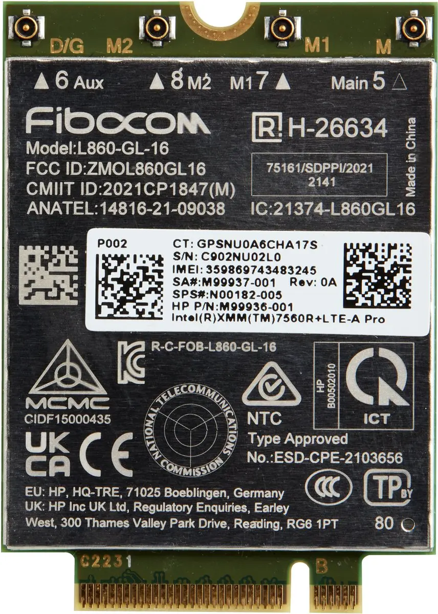 HP XMM 7560 R+ WWAN Kaart