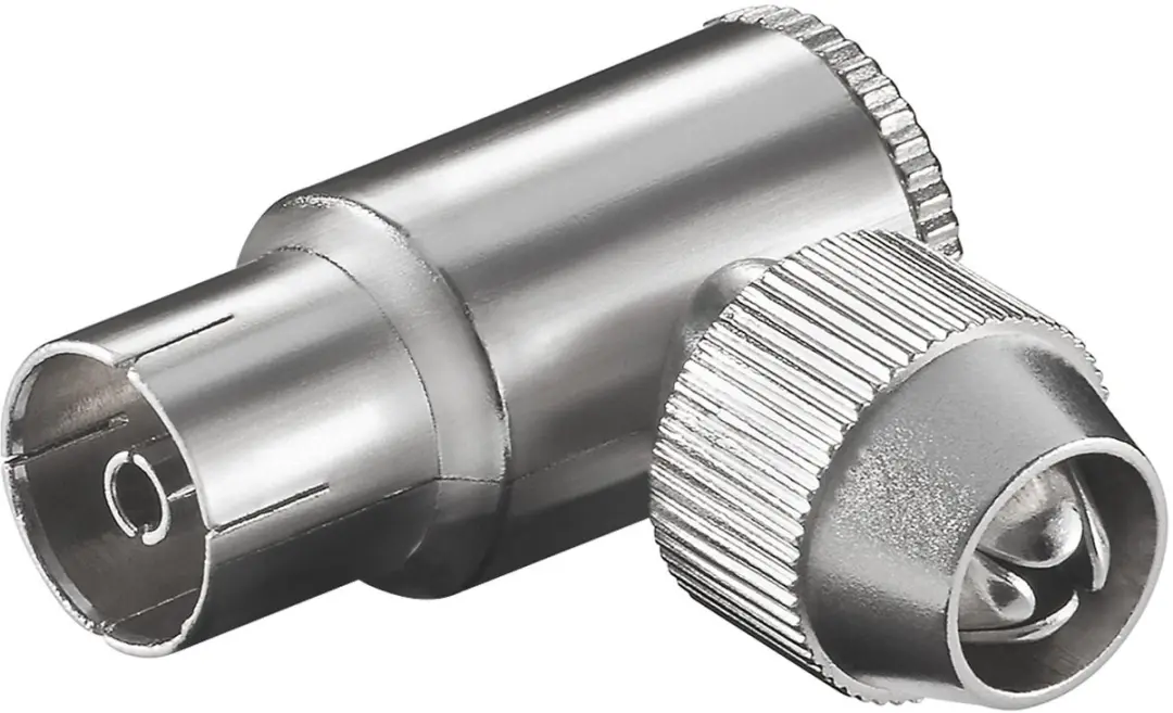 Goobay Rechthoekige coax-koppeling met schroefbevestiging, schroefbare metalen c