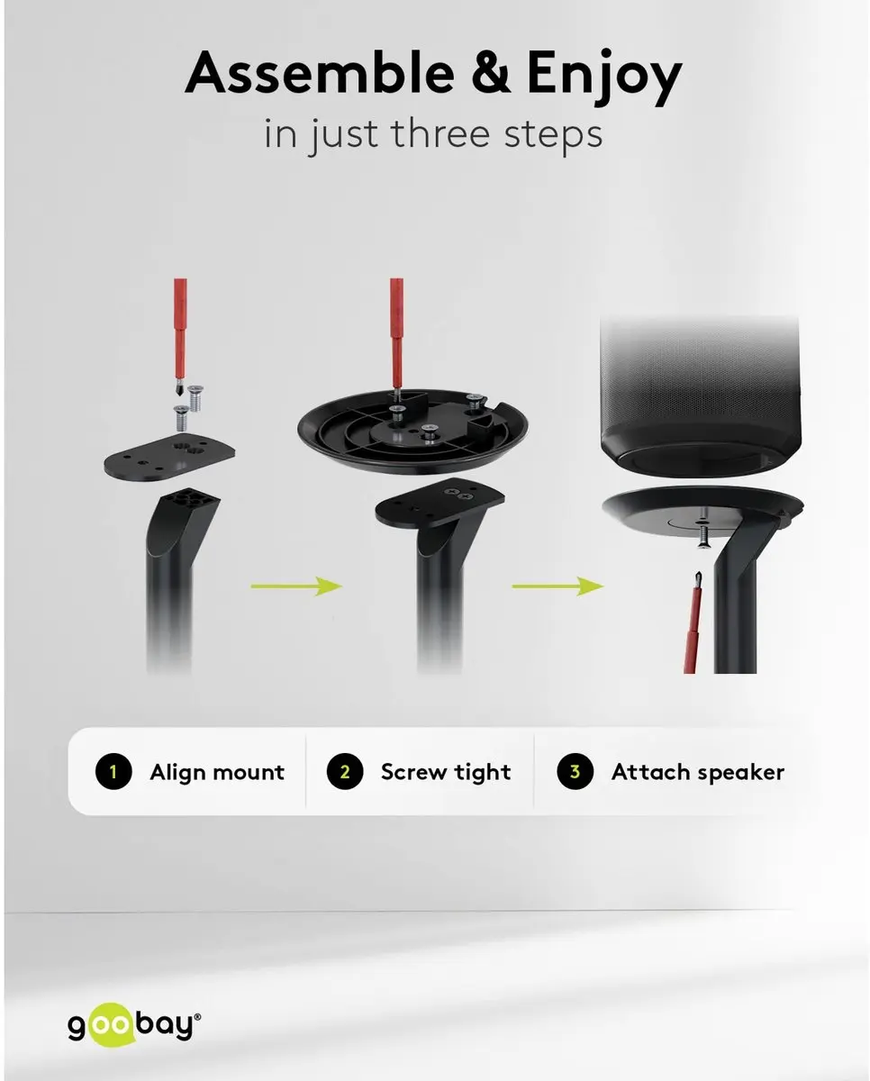 Goobay Modern Era 1 Base Luidsprekerstandaard - Sonos Era 100 - Zwart