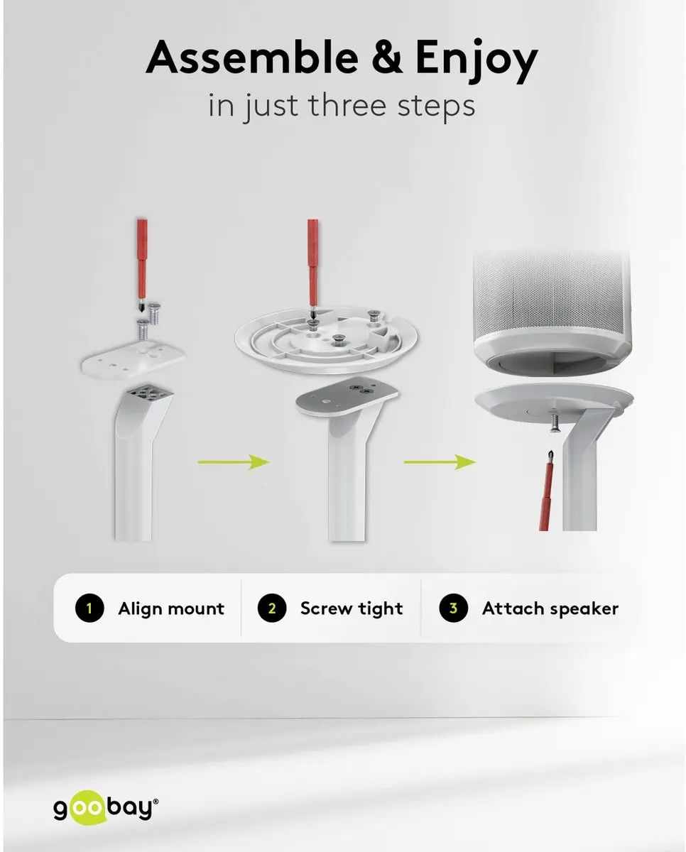 Goobay Modern Era 1 Luidsprekerstandaard - wit