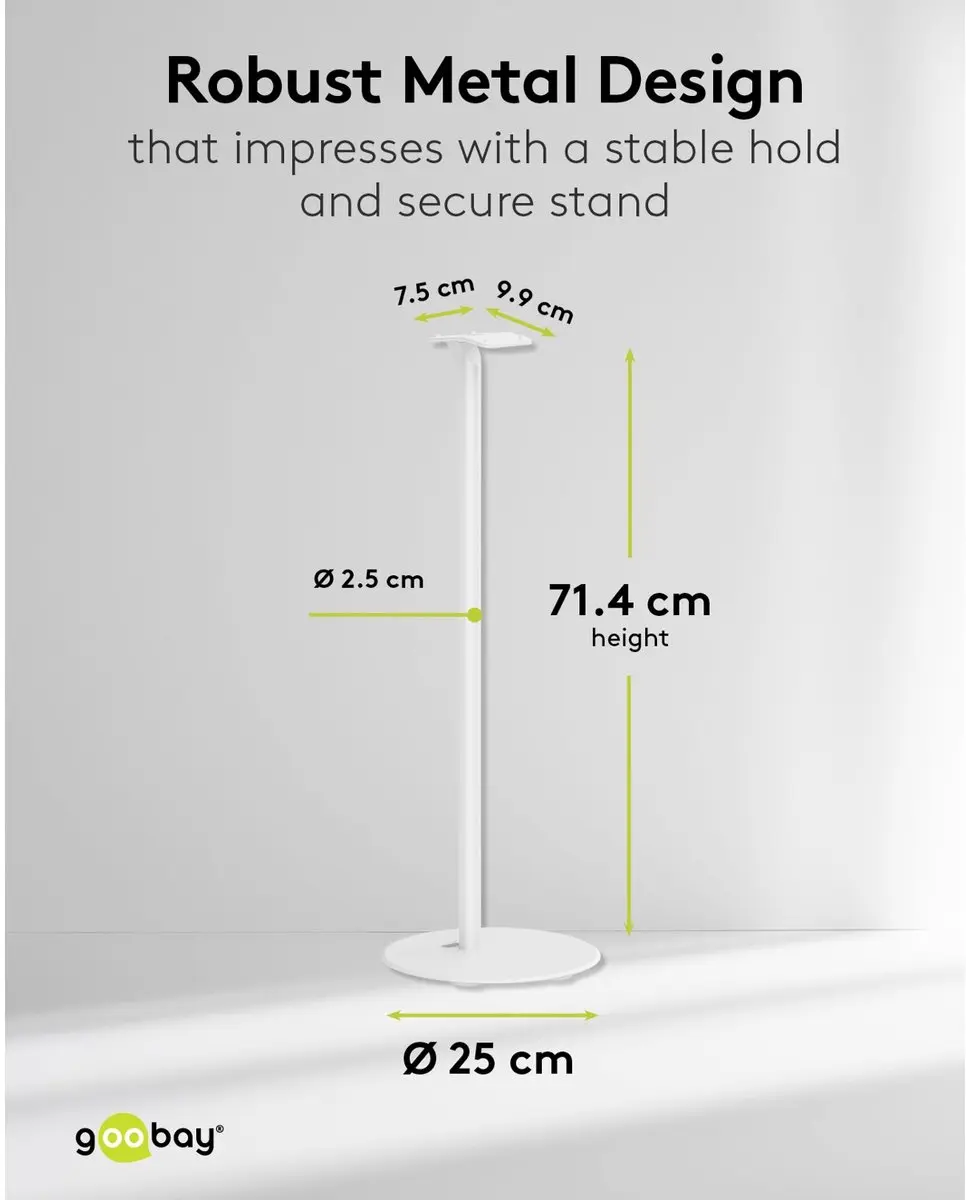 Goobay Modern Era 3 Base Luidsprekerstandaard - wit