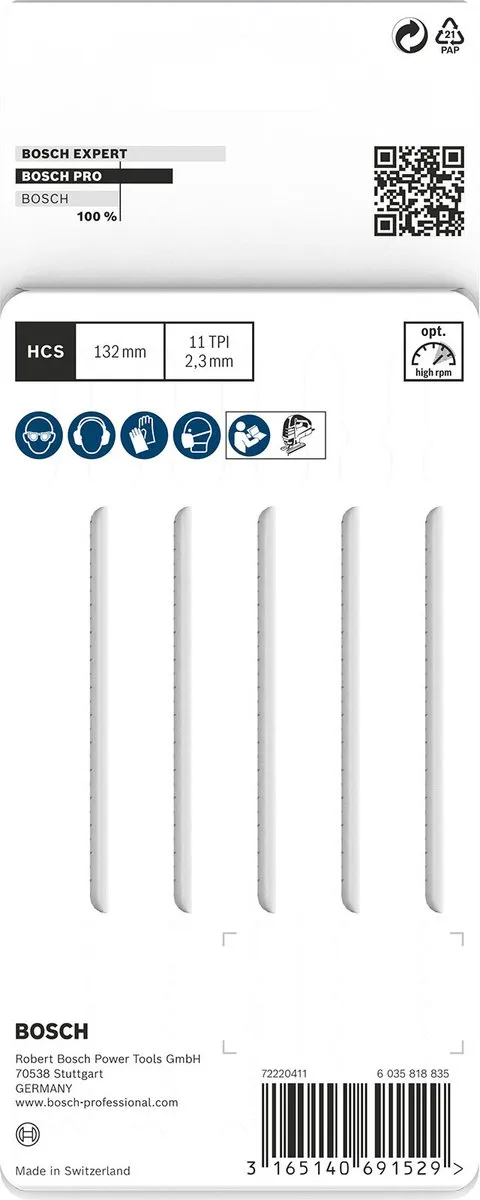 Bosch Professional T302H Decoupeerzaagblad - PVC - 1 Stuk