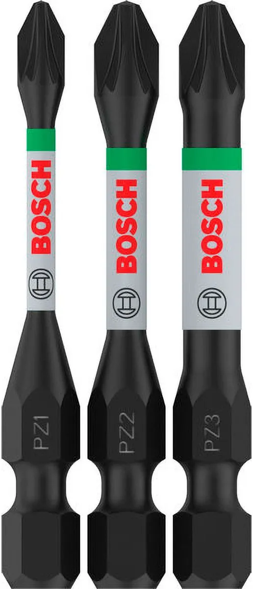 Bosch Professional Pozidriv Slagbits PZ1/PZ2/PZ3 55mm