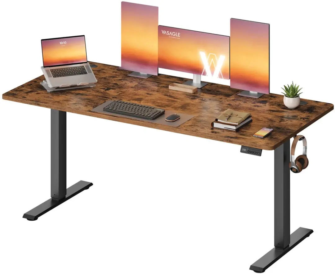 Songmics Bureau In Hoogte Verstelbaar 160x70cm Vintagebruin