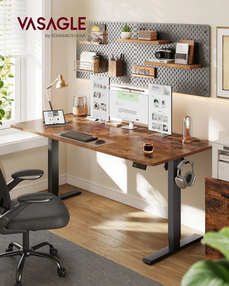 Songmics Bureau In Hoogte Verstelbaar 160x70cm Vintagebruin - afbeelding 2 van 6
