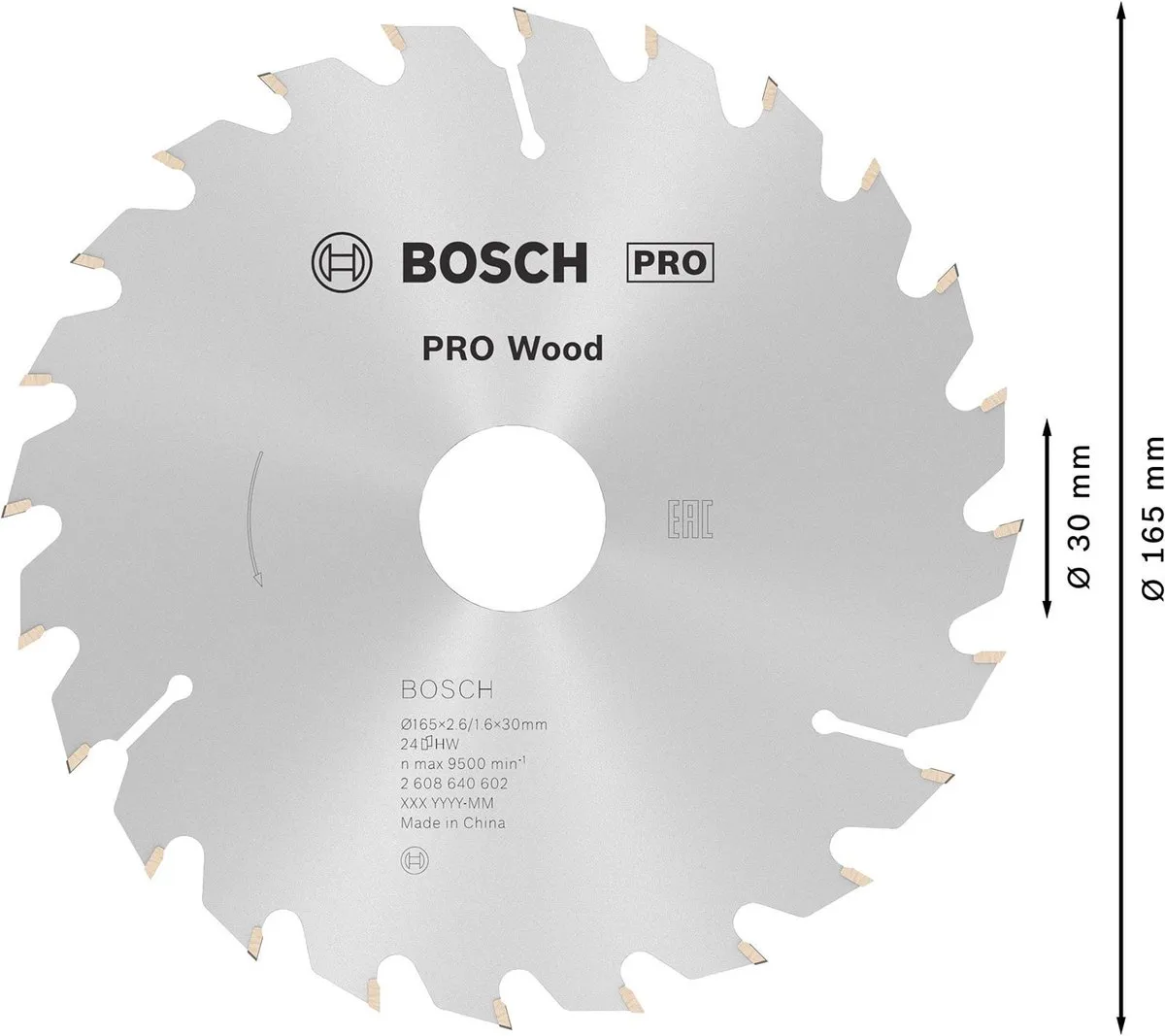 Bosch Professional CIRKZB OPT 165X30/20X2,6 24T Zaagblad - Hout - Ø165mm