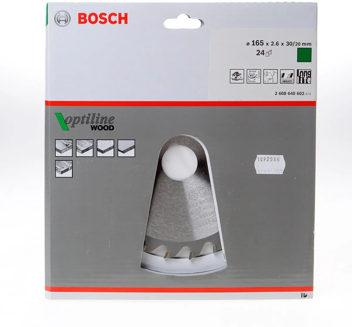 Bosch Professional CIRKZB OPT 165X30/20X2,6 24T Zaagblad