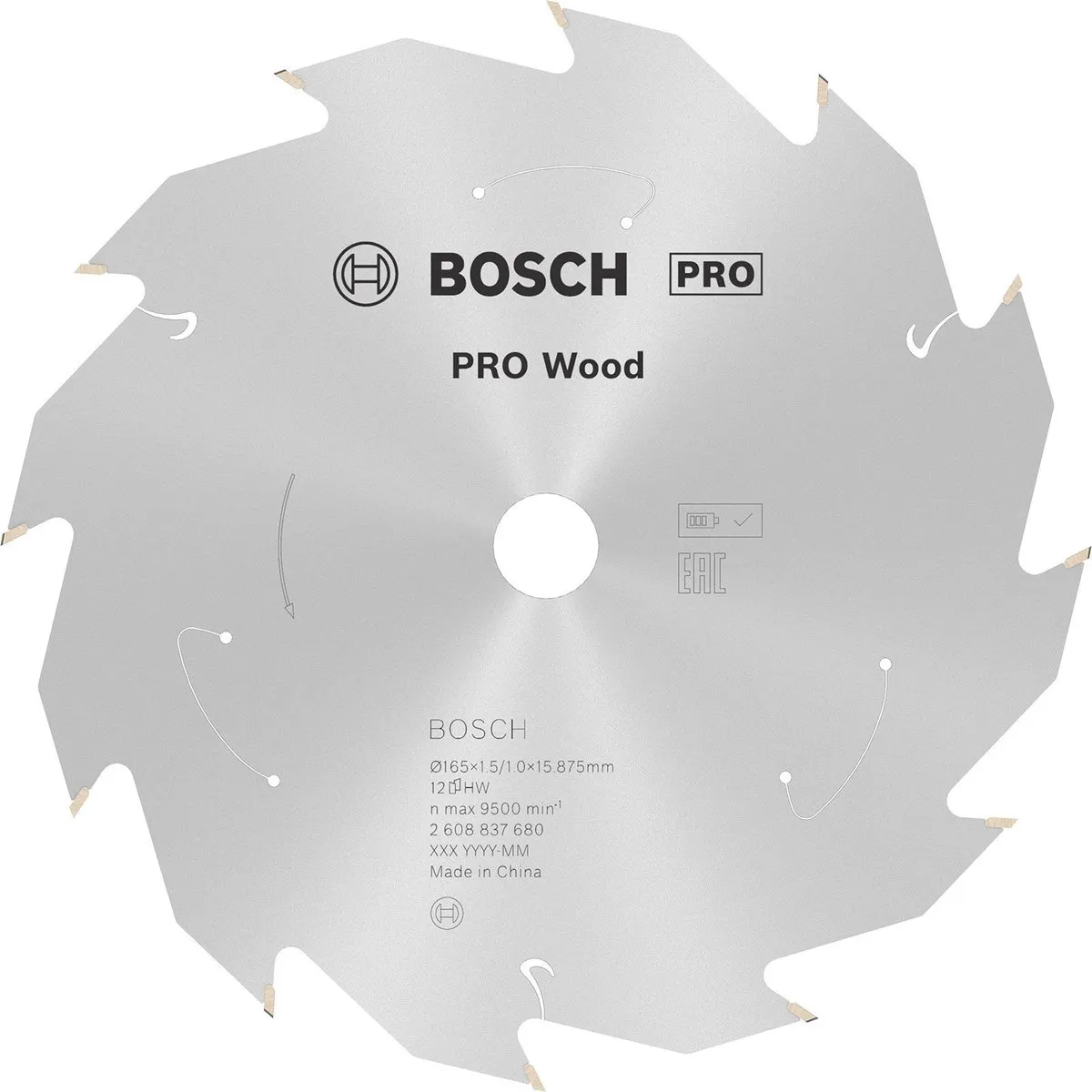 Bosch PRO Wood Zaagblad 165mm - 36 Tanden - 1 Stuk