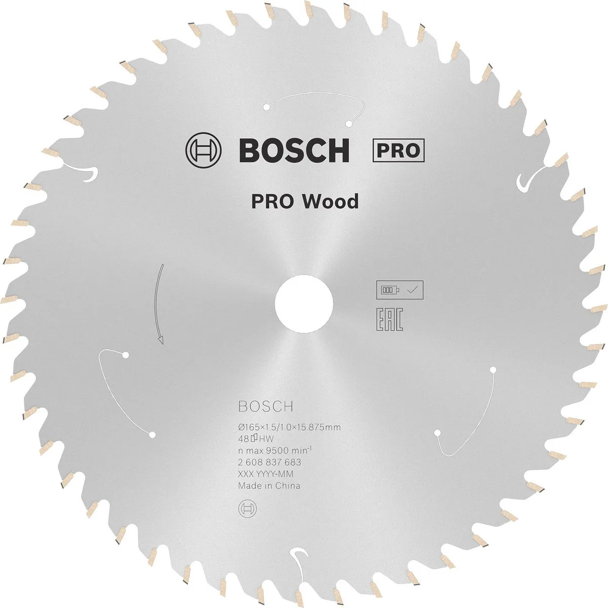 Bosch PRO Wood Zaagblad 165mm - 36 Tanden - 1 Stuk