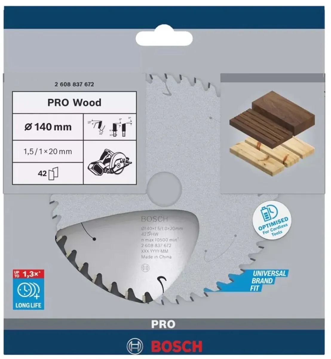 Bosch Professional Wood Accuzaagblad 140mm - 24 Tanden - afbeelding 6 van 6