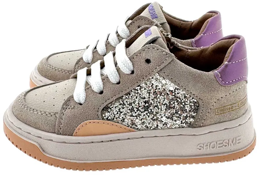 Shoesme Beige Lilac Glitter Veterschoenen Meisjes 30 - afbeelding 3 van 6