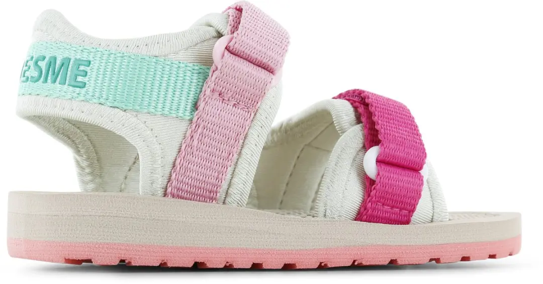 Shoesme Beige Lichtgewicht Sandaal - Sandalen Kind - Meisjes - Beige Pink Green - Spandex - Maat 23 - afbeelding 2 van 6