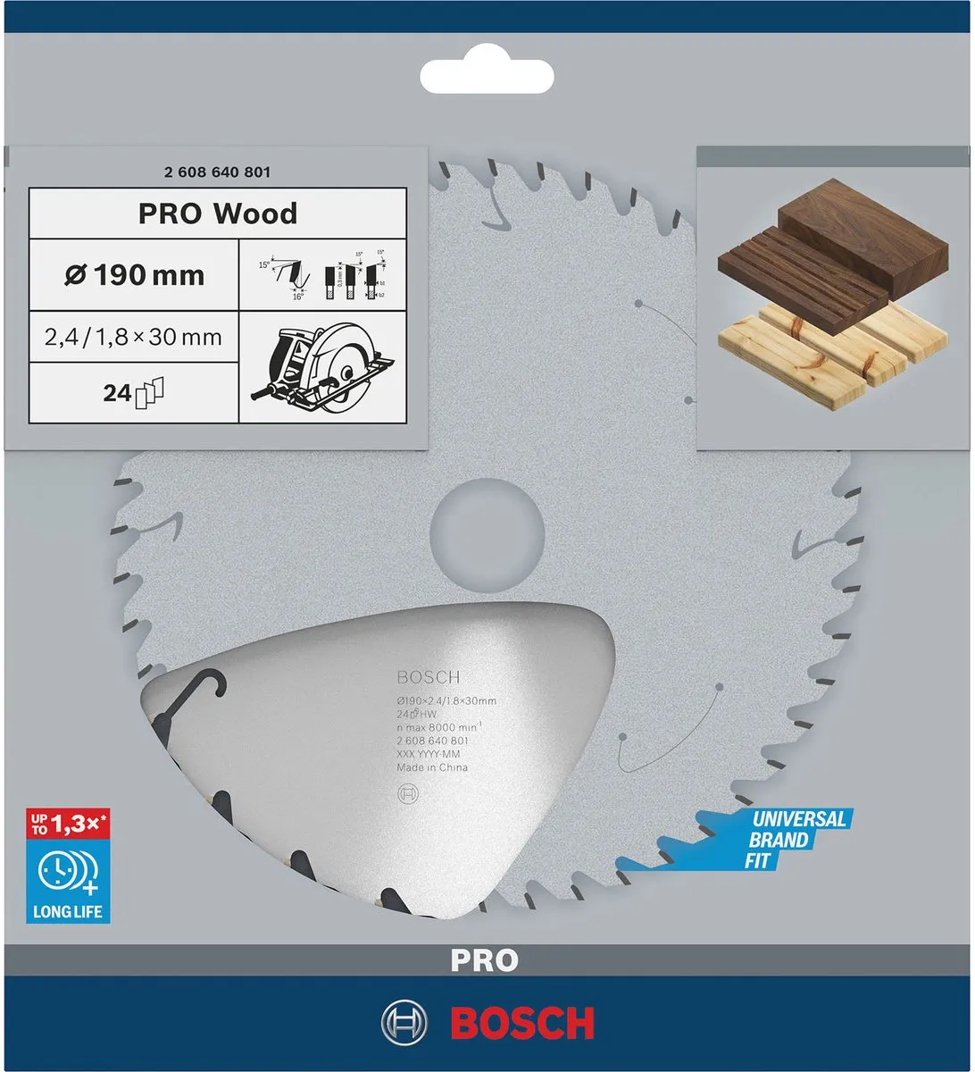 Bosch Professional Cirkelzaagblad CIRKZB SPEED 190X30X2,6 24T - Hout