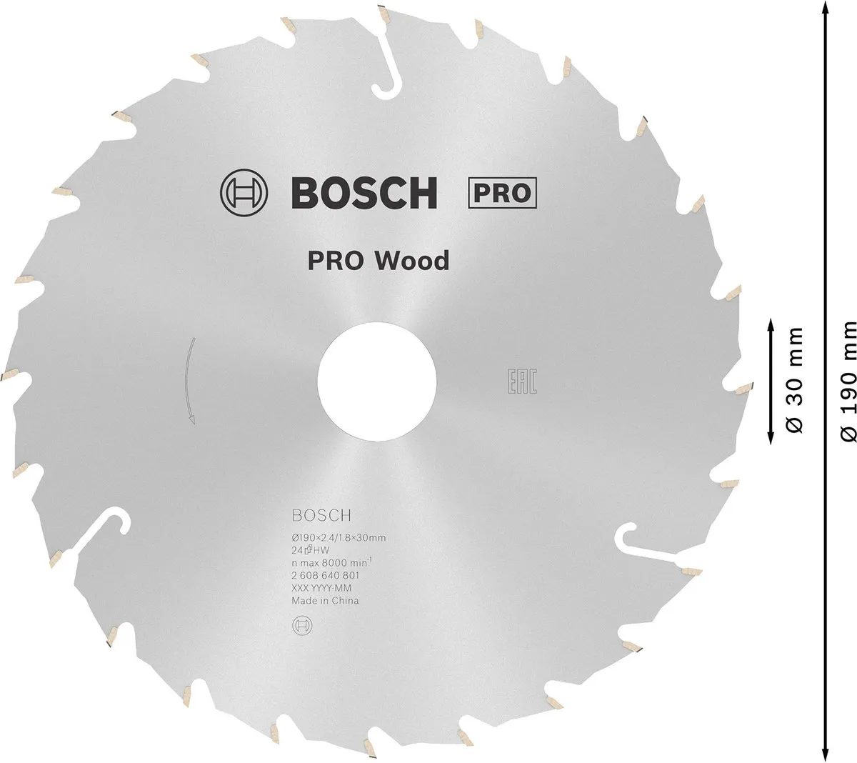 Bosch Professional Cirkelzaagblad CIRKZB SPEED 190X30X2,6 24T - Hout