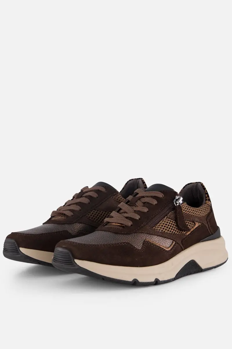 Gabor Rollingsoft Sneakers Brons Leer
