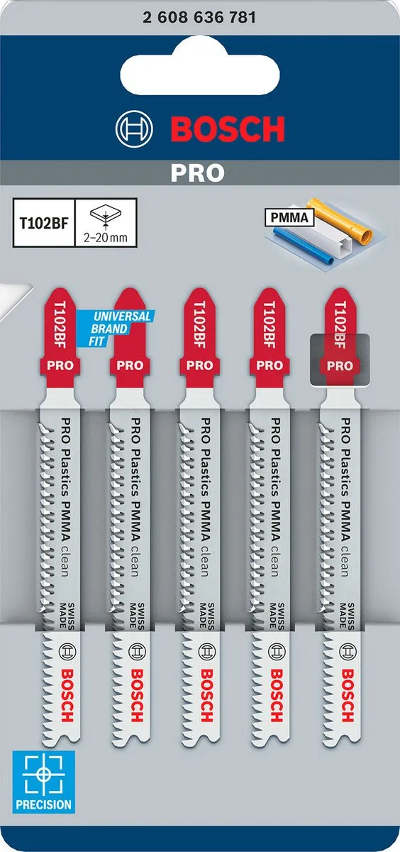 Bosch Professional T102BF Decoupeerzaagblad - Plexiglas