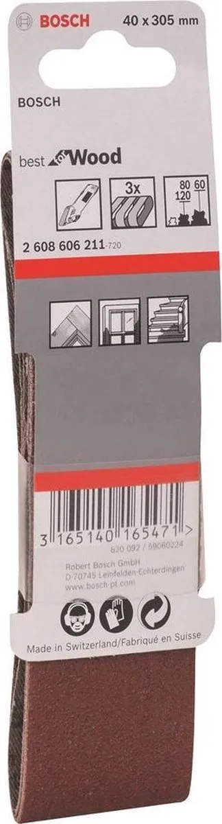 Bosch Professional 3 Banden 40x305mm Best Wood+Paint Set