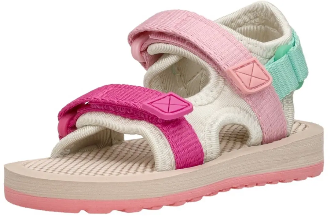 Shoesme Beige Lichtgewicht Sandaal - Sandalen Kind - Meisjes - Beige Pink Green - Spandex - Maat 29 - afbeelding 4 van 6