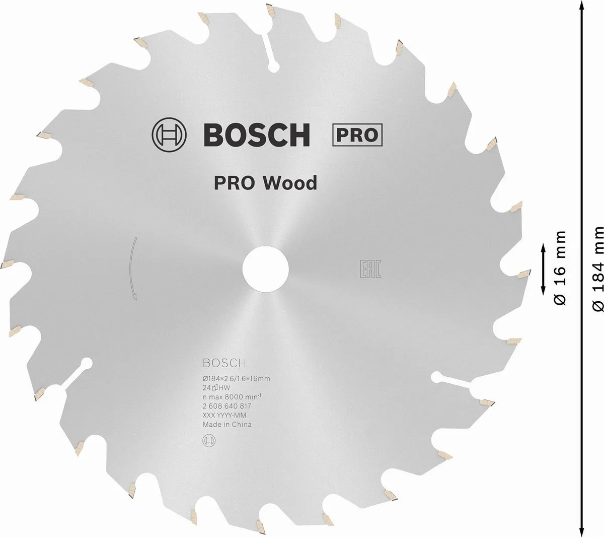 Bosch Professional Cirkelzaagblad Optiline WZ 184mm - Hout