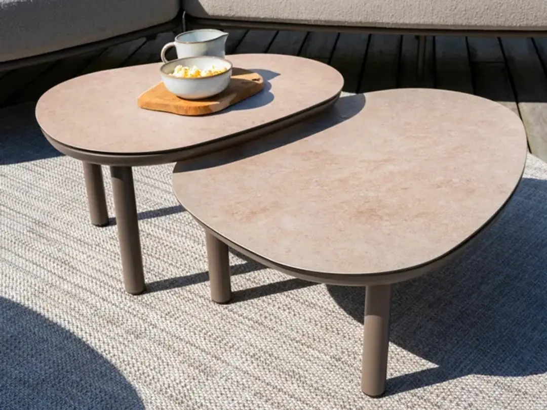 4 Seasons Monroe Loungetafels Terre - Ø65xH32cm & Ø80xH27cm - afbeelding 5 van 6