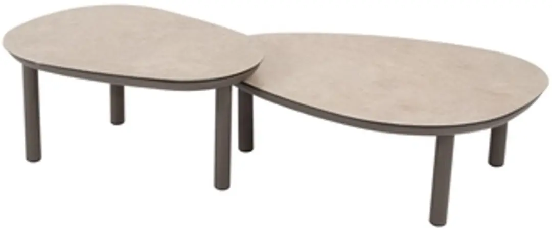 4 Seasons Monroe Loungetafels Terre - Ø65xH32cm & Ø80xH27cm - afbeelding 6 van 6