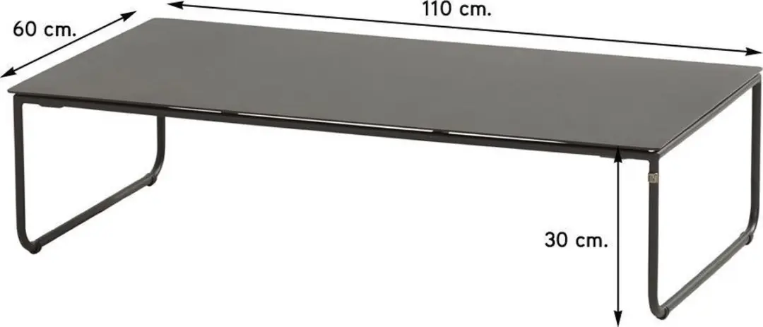 4 Seasons Outdoor Dali Koffietafel 110x60x30cm - Donker grijs - afbeelding 5 van 6