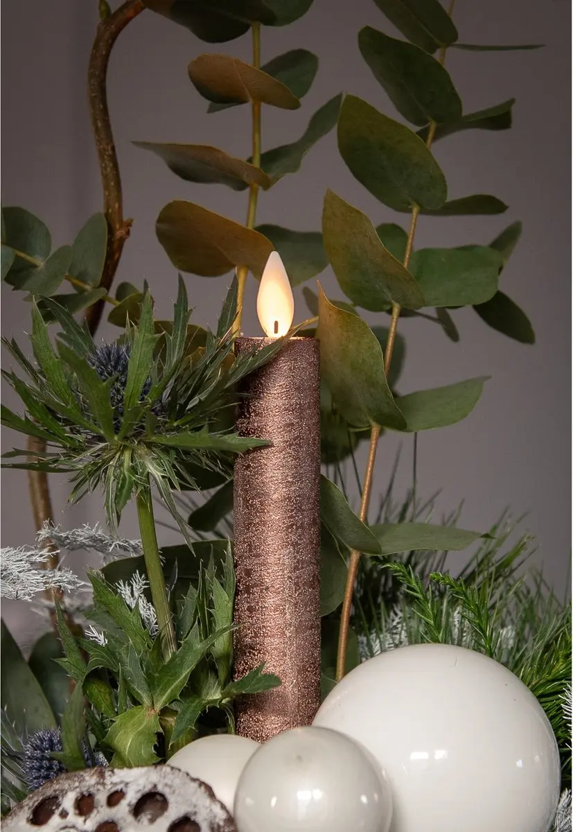 Anna's Collection LED Dinerkaarsen 23cm - 2 Stuks - Brons
