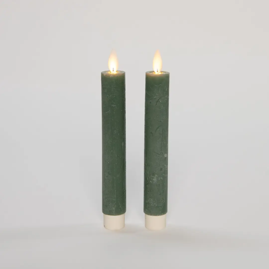 Anna's Collection LED Dinerkaarsen Jade Groen 18cm - 2 Stuks