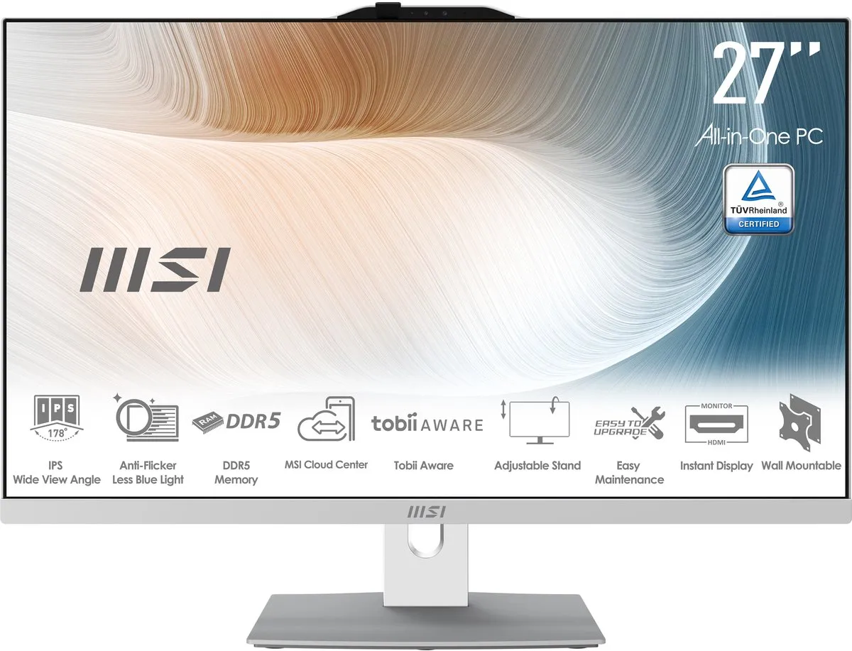 MSI Modern AM272P 1M-846EU Alles-in-één PC - 27" 1080p - 16GB DDR5 - 1TB SSD - Zwart