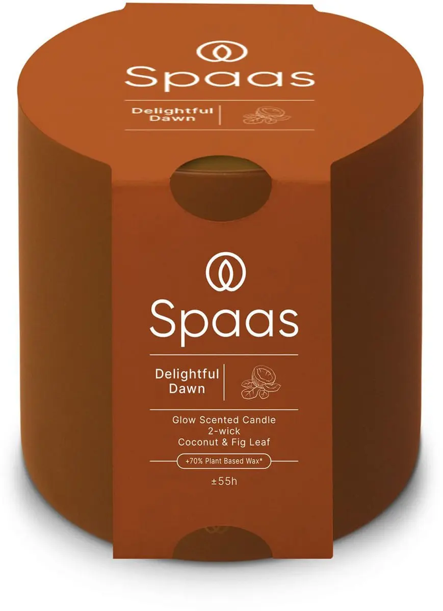 Spaas Glow Geurkaars Kokosmelk & Vijgenblad