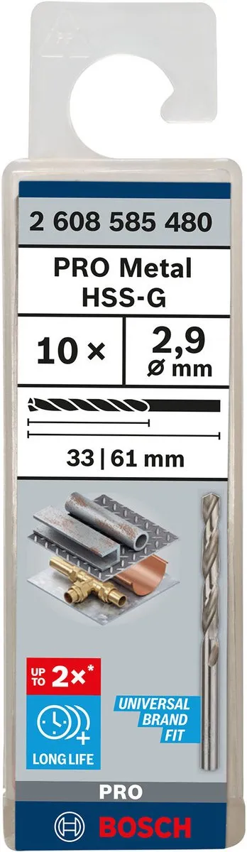 Bosch Professional ST. LINE 2.9mm HSS-G Boor - 10 Stuks