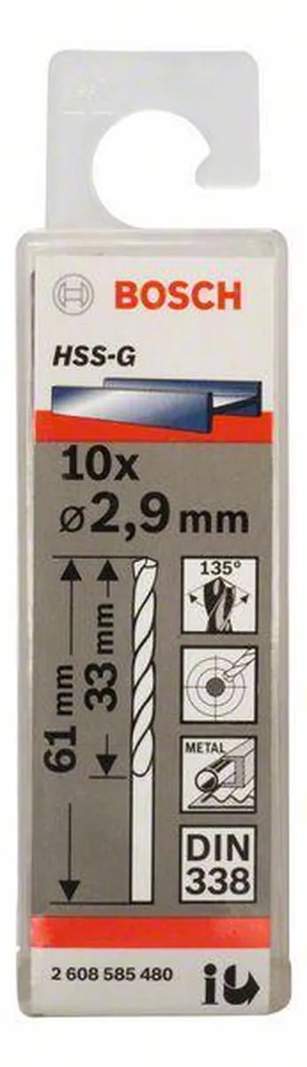 Bosch Professional ST. LINE 2.9mm HSS-G Boor - 10 Stuks